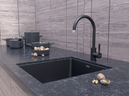 Смеситель для кухни Paulmark HOLSTEIN Ho212063-AN на мойку черный